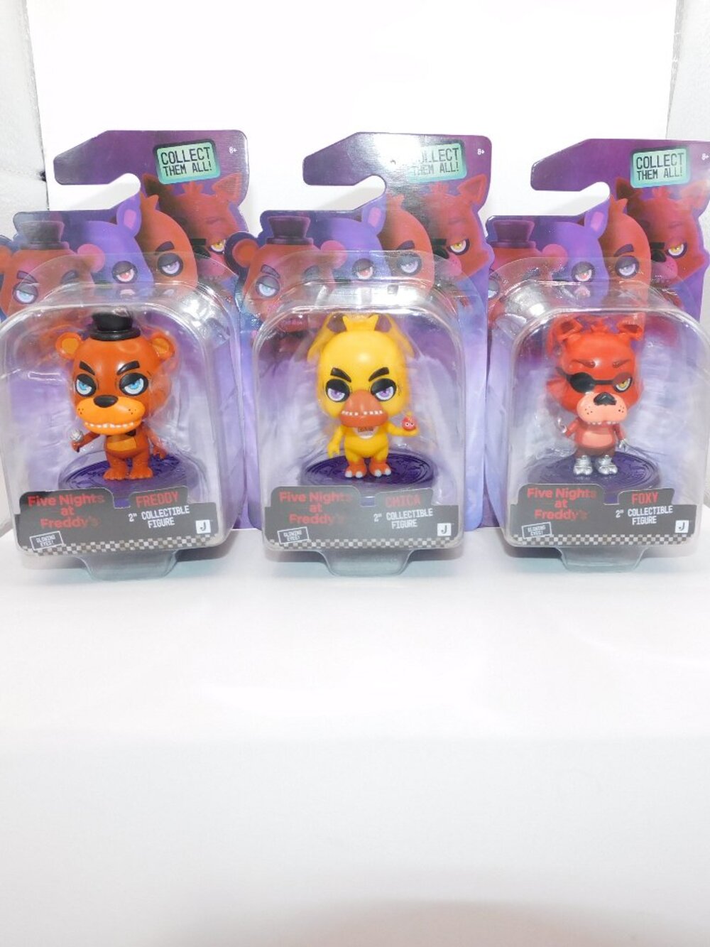 Five Nights at Freddys Complete 3 Fig Set Foxy Chica Freddy Fazbear FNAF NEW